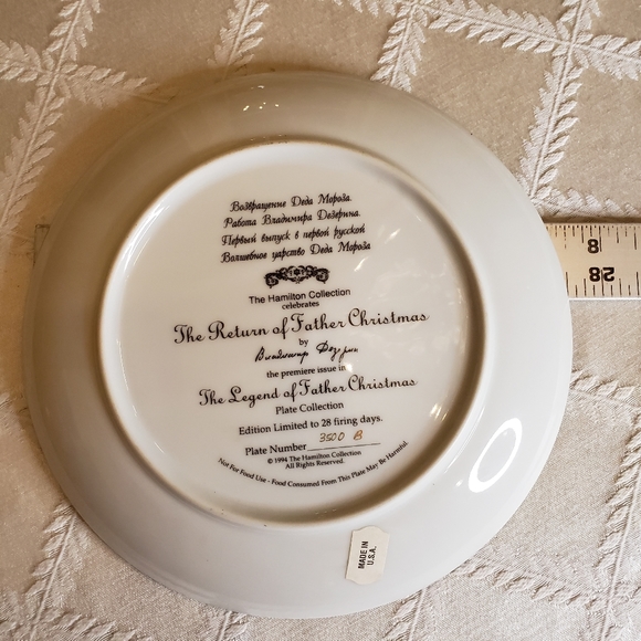 Father Christmas Decorator Plate. - Picture 3 of 8